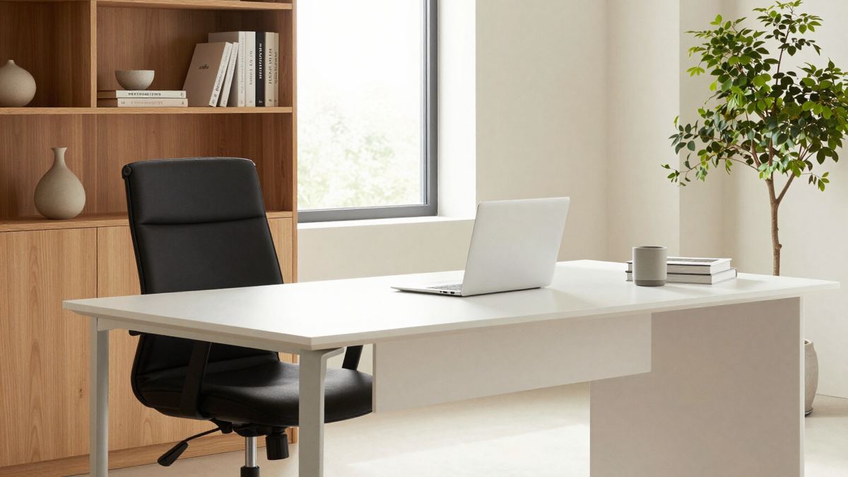 A desk in the S. Pabbi office